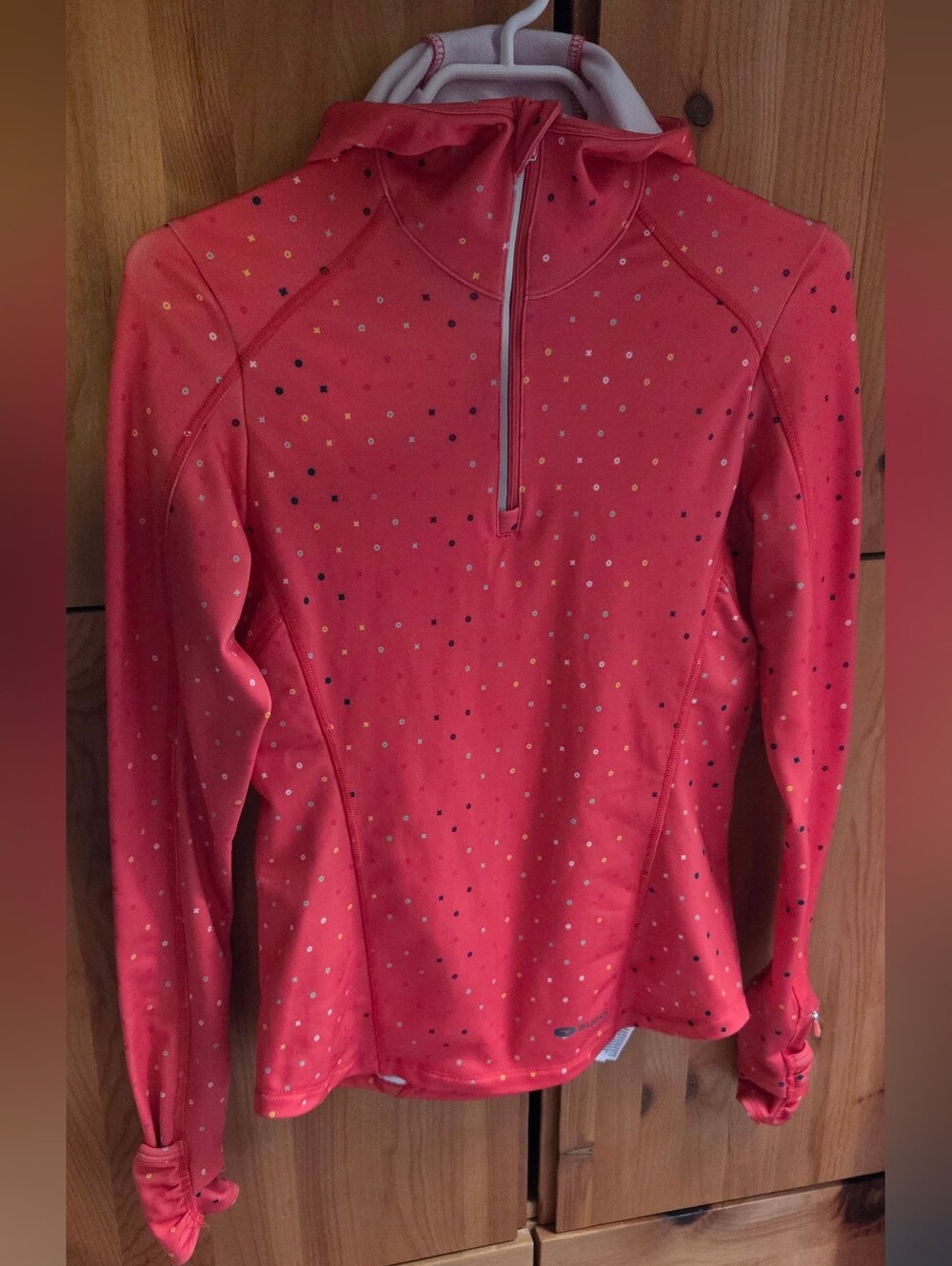 Sugoi Speedster 4 Women's Orange Thermal 1/4 Zip Hooded Top Size Small